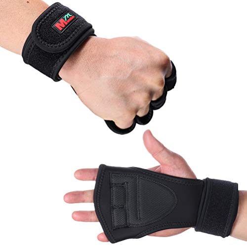 Luvas esportivas Lioobo para academia e musculação, luvas para treino de pulso – Tamanho M (preto)