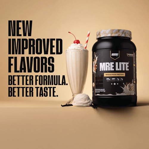 Image of REDCON1 MRE LITE Whole Food Protein Powder, Vanilla Milkshake - Lactose Free & Sugar Free Meal Replacement with Animal Protein Blends - Easy to Digest Formula - Only 1g Carb per Serving (30 Servings)
