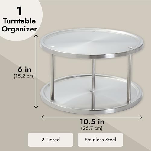 Juvale LJ-RFJS-112517-01-1 2 Tier Lazy Susan Turntable Organizer thumb #4
