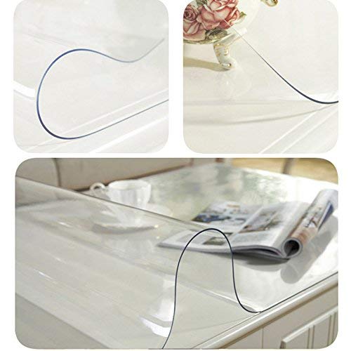 Tapis de table clair en linoléum de verre doux transparent de 2 mm d'épaisseur