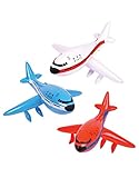 3 JUMBO 33 Inflatable AIRPLANES - JET - 747 AIRBUS - Birthday PARTY DECORATIONS Favors/Decor/RED, White, Blue PLANE TOYS by RIN
