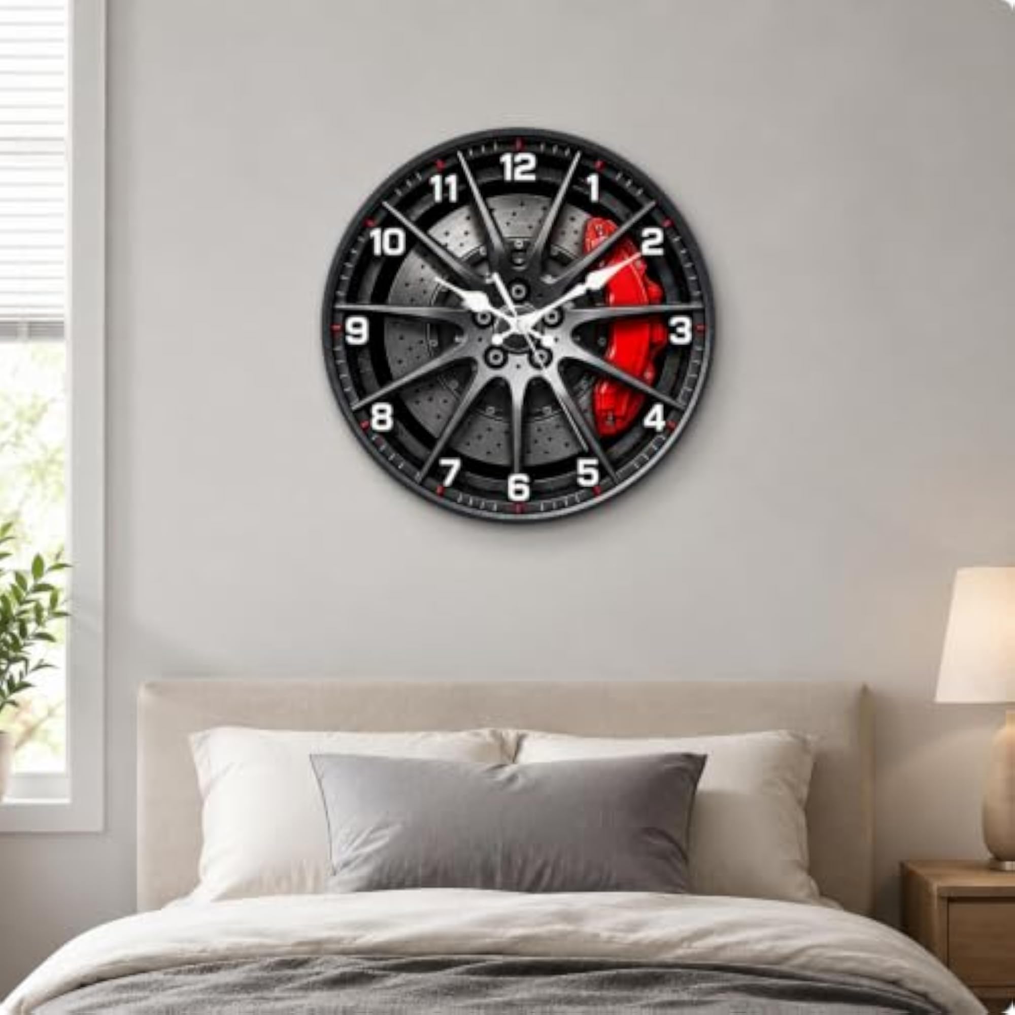 Sporty Wheel Wall-Mounted Clock, Decorative Timepiece