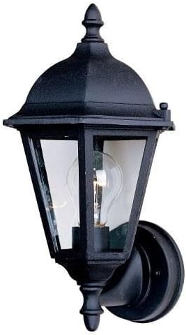Maxim 1002BK Westlake - Aplique de pared para exteriores, 1 luz, 60 vatios en total, color negro