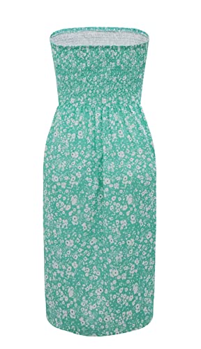Image of Zyyfly Strapless Dress for Women Summer Beach Boho Smocked Tube Top Dress