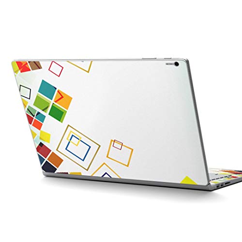 igsticker Surface Book / Book2 / Book3 13.5inch ブック2 専用 スキンシール サーフェス ブック2 カバー ケース フィルム ステッカー アクセサリー 保護 004989 クール 四角 模様 カラフル