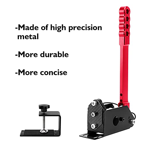 Image of aikeec 64 Bit USB Handbrake with Clamp PC Handbrake for Sim Racing Games G25 G27 G29 T500 FANATECOSW Dirt Rally Windows (RED with Clamp)