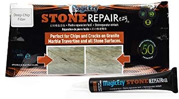 MagicEzy Stone RepairEzy (Deep Chip Filler): Travertine, Limestone, Granite, Quartz, or Marble Worktop/Countertop Repair Kit - Fix Cracks and Chips Fast - Countertop Repair - Seam Filler