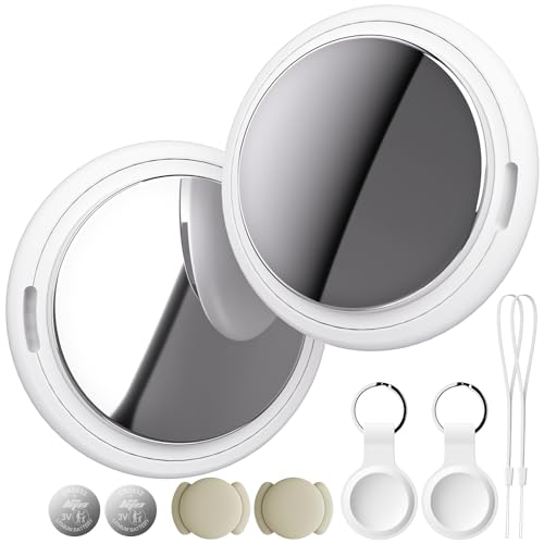 Image of Air Tracker Tag Works with Apple Find My (iOS Only) Includes Replaceable Battery, Bluetooth Smart Item Locator Key Finder for Keys, Luggage, Wallet, Pet, Dog, Cat (White, 2-Pack)