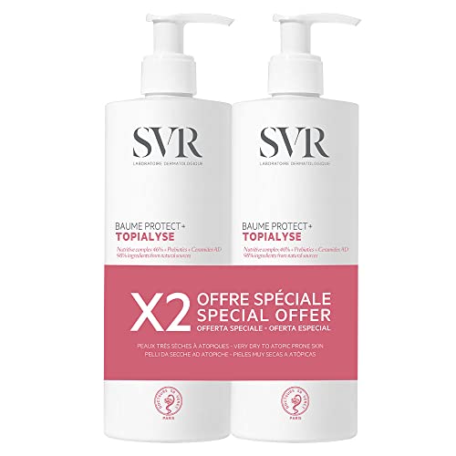 Cosmética femenina de la marca SVR, tratamiento corporal, Topialyse Baume Protect 2X400 mililitros