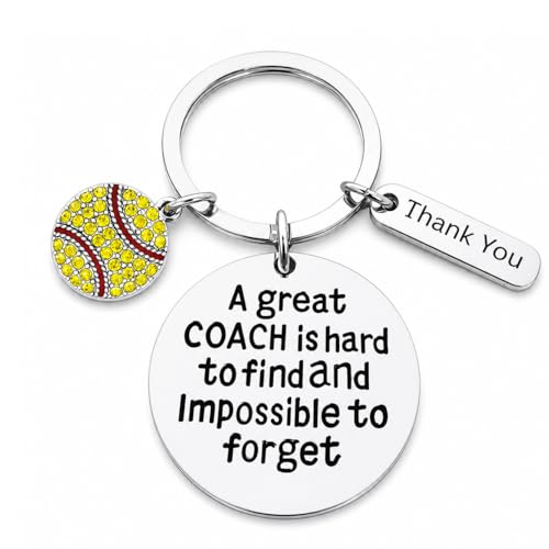 Softball Coach Thank You Keychain
