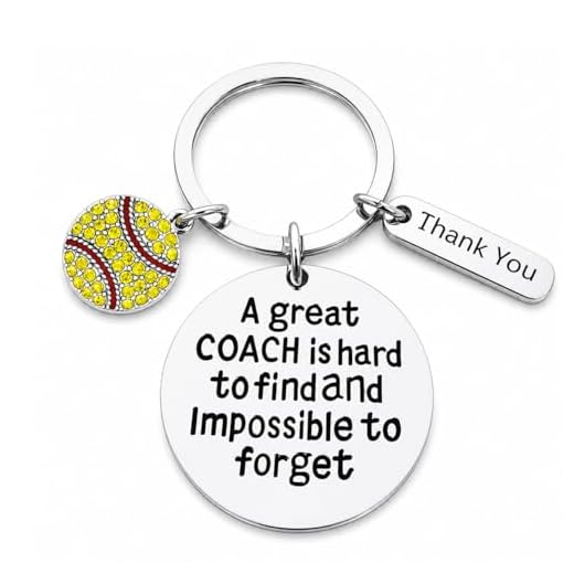 Softball Coach Keychain, Softball Gift, Softball Jewelry, Softball Coach Gifts, Great Coach Is Hard to Find