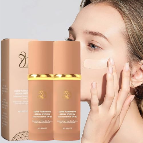 Infinite Love Maquillaje,Base Maquillaje Coreana,Base De Maquillajes Que Cambia De Color SPF 50,Bases Maquillajes Antiedad,Duradera Para Corrector Antiedad Hidratante (30MLX2PC)