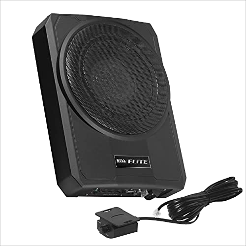 BOSS Audio Systems Elite SLIM10 Amplified Car Subwoofer - Low Profile, 10 Inch Subwoofer, Remote Subwoofer Control, for Vehicles Needing Bass with Limited Space