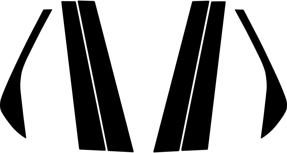 Rvinyl Pillar Post Pre Cut Window Trim Kits in Gloss Black Compatible with Land Rover Discovery Sport 2015-2019 - Adhesive Backs