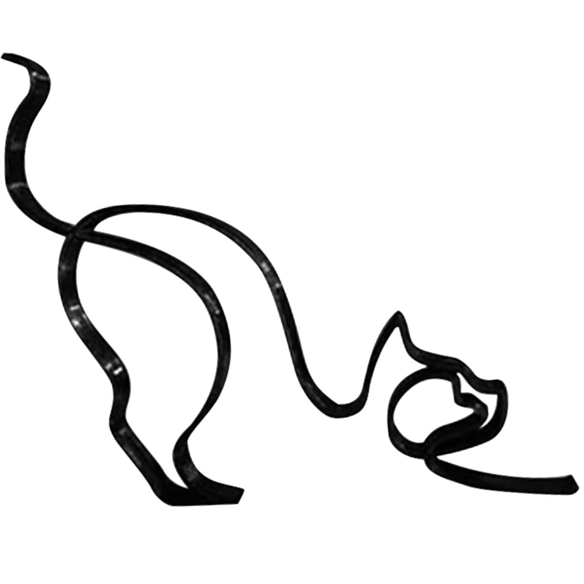 Caffney Minimalist Art Sculpture Abstract Metal Line Dog Cat Statue Ornaments for Home Office Desk Decor