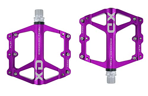 Pedale Fahrrad MTB Fahrradpedale Fahrradpedale 9/16 Zoll Spindel Universal Cycling Pedale CNC Aluminiumlegierung Leichtes Fahrradpedale Fahrradpedale (Color : Purple)