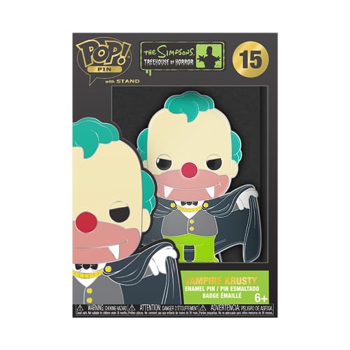 Funko Large Enamel Pin Horror: Simpsons - Krusty The Clown - Krusty - The Simpsons Pin en Émail - Broche Fantaisie Mignonne à Collectionner - pour Les Sacs...
