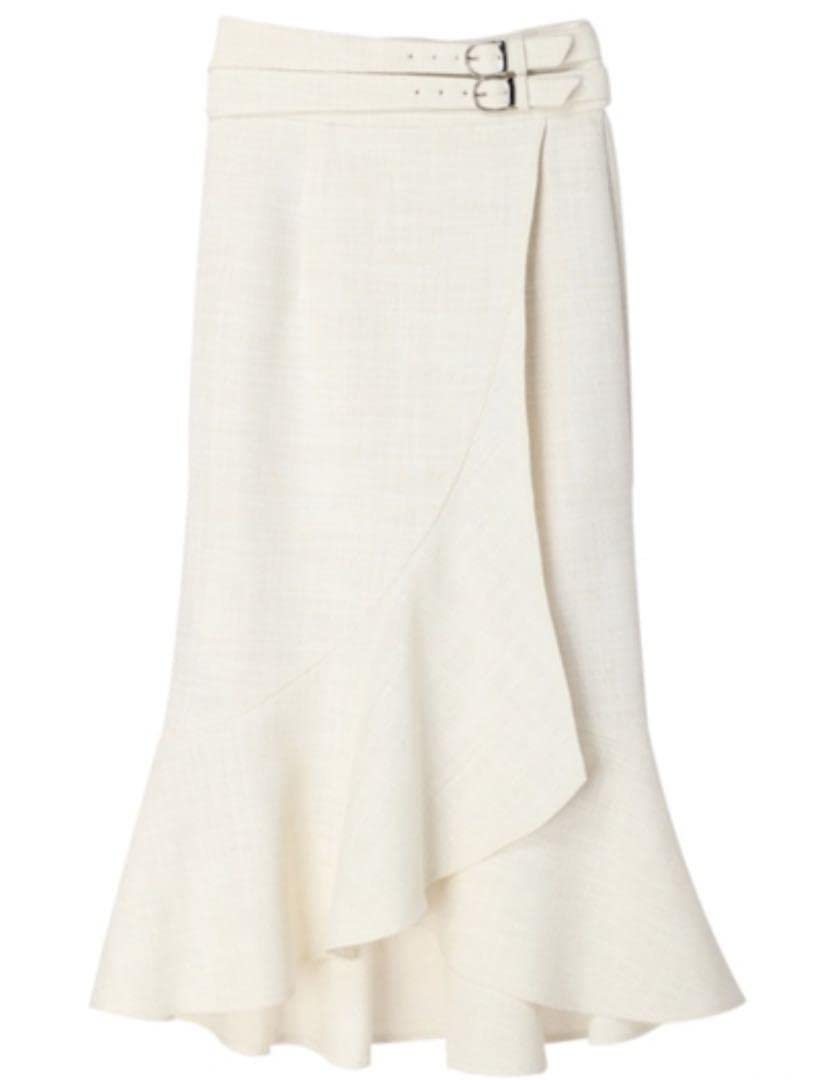 Amazon.co.jp: Double Belted Tweed Wrap Skirt herlipto Sサイズ  