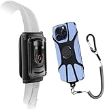 Backpack Strap Cellphone Holder,Use As Shoulder Strap Phones Holder or Hiking/Alpinism/Climbing/Traveling Tether,Cellphone Coiled Lanyard Ensures Your Phone is Safe and Protected Black