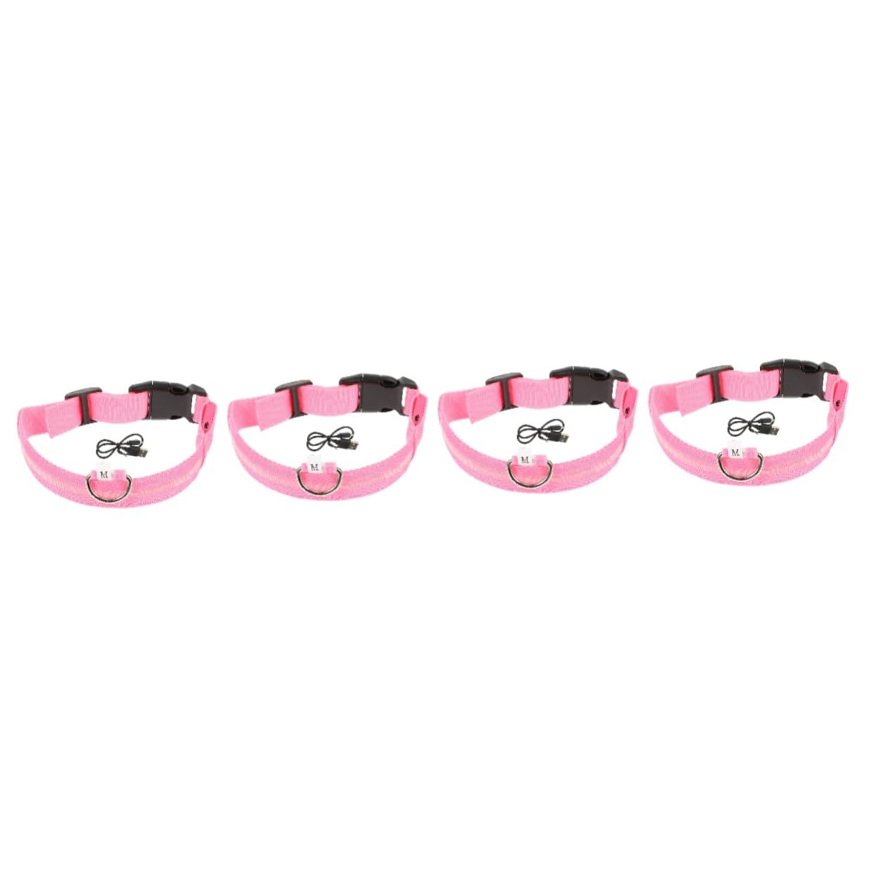 INOOMP 4 Set Collare Per Cani Collana Led Cane Colletto Luminoso Collare Per Cucciolo Collari Per Cuccioli Per Cuccioli Piccoli Sicurezza Rosa Poliestere Gatto Domestico Serigrafia