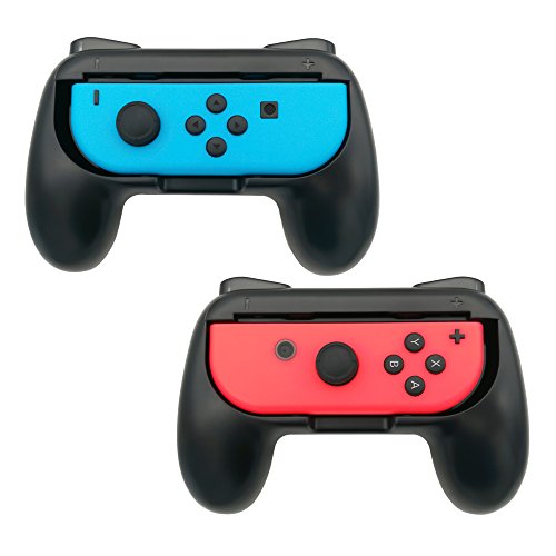 FASTSNAIL Grips for Nintendo Switch Joy-Con, Wear-resistant Handle Kit Gamepad for Nintendo Switch Joy Cons Controller - Black