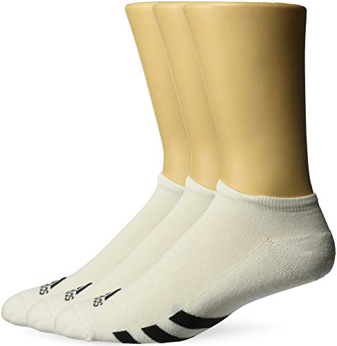 adidas Golf Men's 3-Pack No Show Sock, White, 11-14