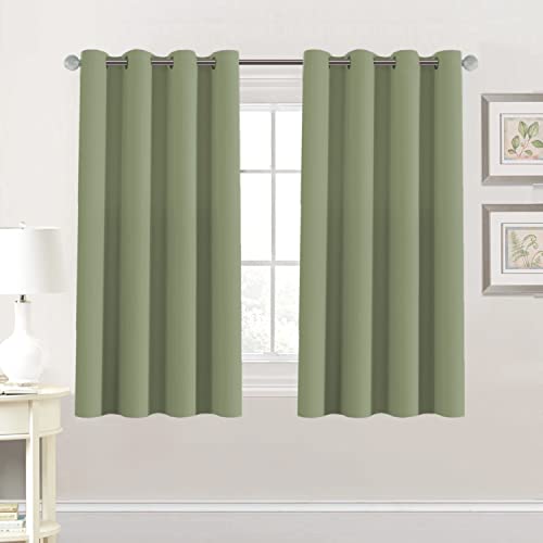 H.VERSAILTEX Untra Sleep Well Microfiber Blackout Thermal Insulated Curtains for Bedroom/Living Room Decorative Grommet Window Panels Drapes (Set of 2, Sage, 52 x 54 Inch)
