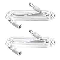 Security-01 2-Pack 1m DC Power Verlängerungskabel, Stecker 5.5mm x 2.1mm, unterstützt DC 5V 6V 9V 12V 24V, für Sicherheitskameras, DVR, Router, Drucker, LED Strip, Weiß