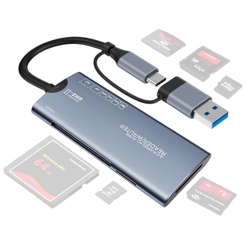 Image of ZORBES 6-in-1 USB 3.0 XD CF M2 MS SD Card Reader 5Gbps Aluminum Alloy