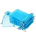 Wady - Lot de 100 sachets en organza avec cordon de serrage pour cadeaux, bijoux, fête de mariage, 7 x 9 cm, bleu d’eau