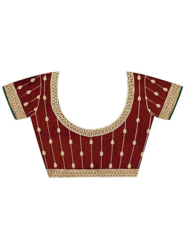 Image of AKHILAM Women's Pink Satin Silk Embroidered Saree with Unstitched Blouse Piece (SANCHI3001 SUM Parent)