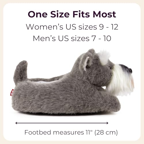 Schnauzer Slippers for Women and Men - Fuzzy Plush Dog Slippers for Adults3