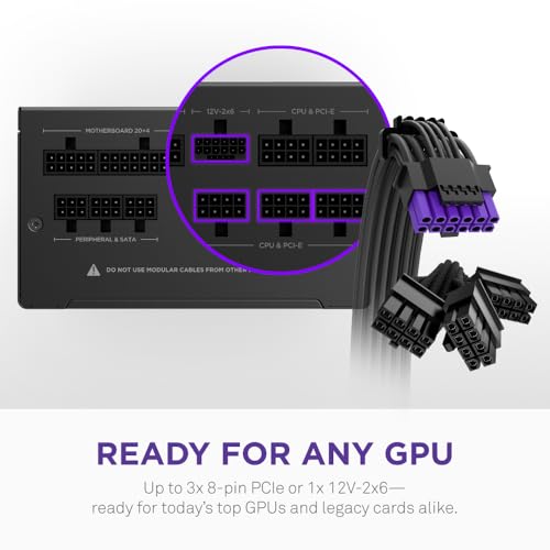 Image of NZXT C1000 Gold Core - 1000W ATX 3.1 Power Supply - 80 Plus Gold - Cybenetics Platinum - Fully Modular - PCIe 5.1 600W 12V-2x6 - Zero RPM Fan - 105C Capacitors - Black