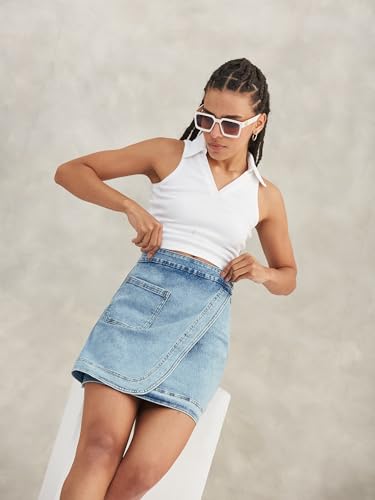 Image of Dolce Crudo Women's Regular High Rise Stretchable Denim Shorts