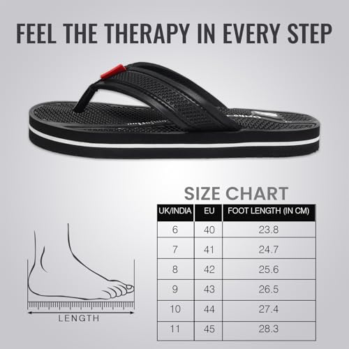 Image of Ortho + Rest Doctor Orthopedic Slippers for Men | Anti-Skid Flip Flops with Acupressure Massage Footbed | Extra Soft and Comfortable Doctor-Recommended Chappal for Pain Relief