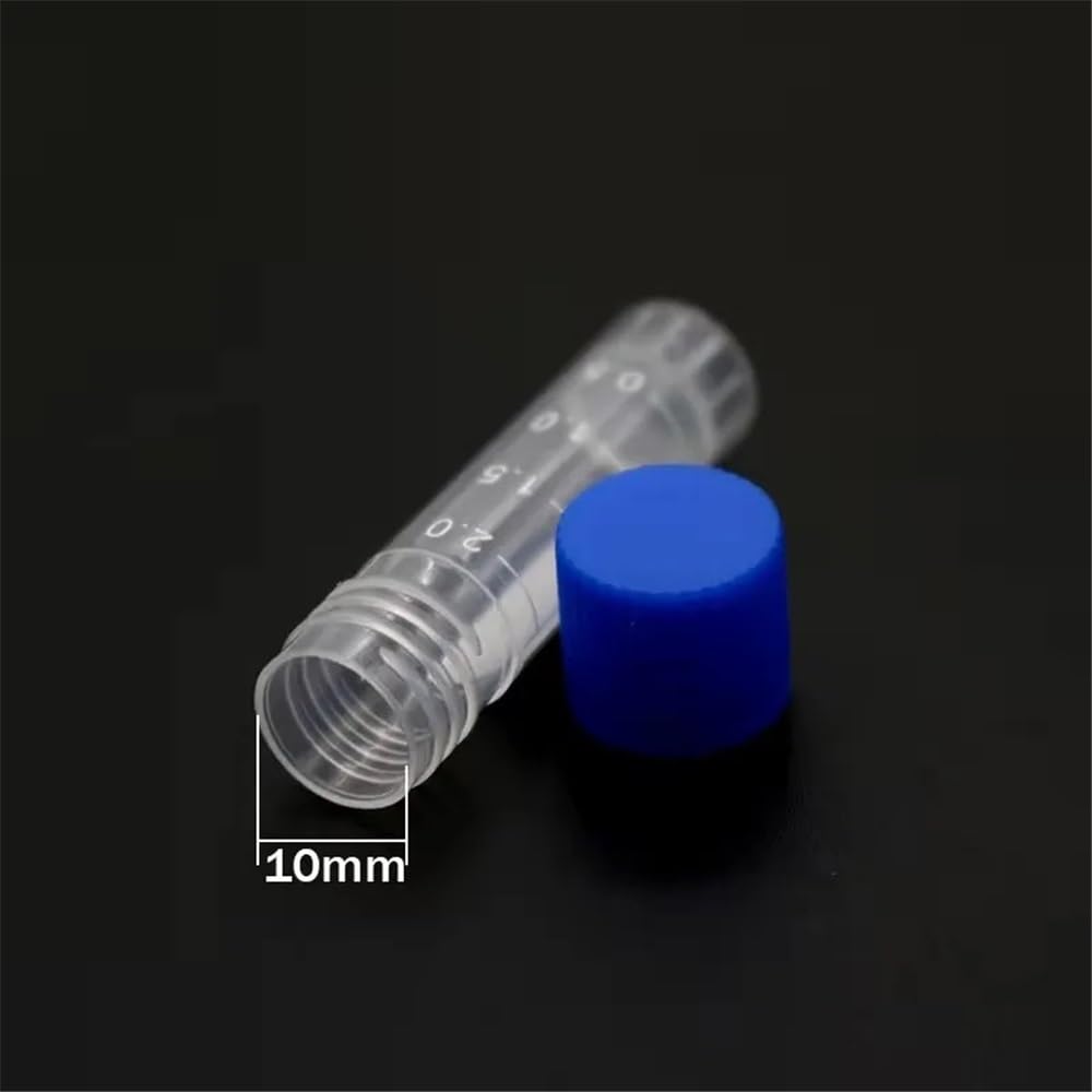 Tubo de ensayo de plástico for laboratorio, frasco con tapa de sellado, envase de 2 ml(200Pcs)