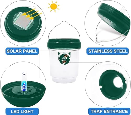 Outtkitywi PETOOR- 2 Packs Wasp Trap - Solar Powered Bee Trap Outdoor thumb #2