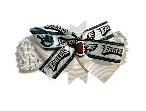 Image of Eagles Baby Girl Boutique Bow Crocheted Headband