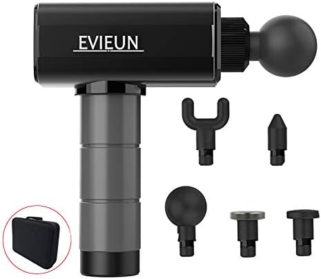 Massage Gun-Professional Portable Handheld Cordless Tissue Muscle Massage Device for Muscle Tension Relief-5 Heads Adjustable 4 Speed Variation(Black)