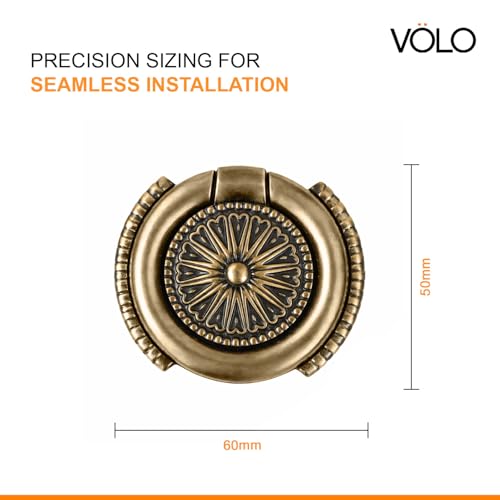 Image of VOLO Antique Finish Cabinet Knob /Kadi - Pull Knobs for Drawers, Wardrobes & Cupboards | Ideal for Kitchen & Home | Pack of 2 (Kadi-19)