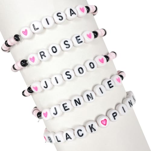 Kanfyyl 5-Piece Blackpiink Bracelet Set Friendship Bracelets Birthday Gifts for Men and Women - Universal Size
