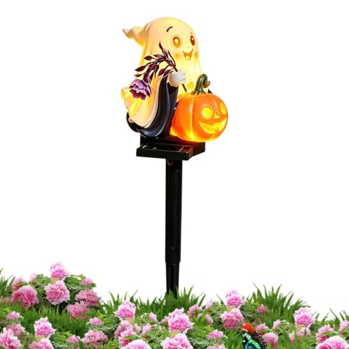 Luces solares de Halloween de calabaza impermeable y estacas LED decorativas para caminos exteriores