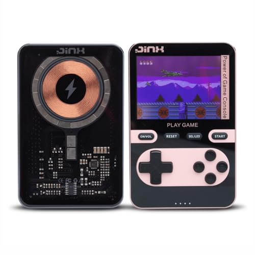 Image of JINX Alpha Pro Wireless Magnetic Powerbank with Retro Video Game|Classic Built-in Retro Games with Powerbank|8000mAh 15W Magsafe Compatible Power Bank Fast Charging for iPhone, Android (Pink)