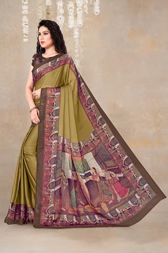Image of MIRCHI FASHION Saree for Woman Chiffon Kalamkari Design | Professional Office Wear Lightweight Sari for All-Day Comfort with Blouse (Available in 15 Colors)