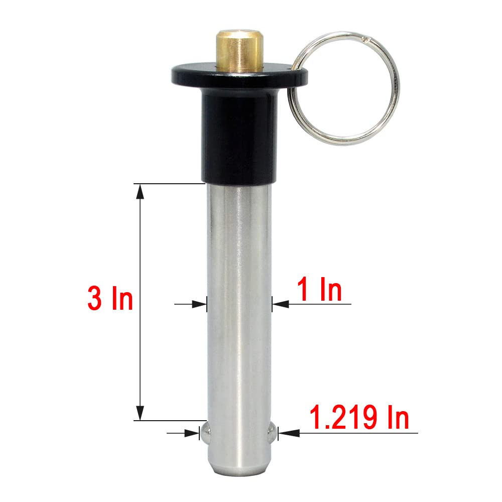 PLA - Cal - Kołki mocujące ze stali nierdzewnej kulkowe Kołki blokujące Kołki pozycjonujące sprężynowe pinezki Quick Release Rozmiar: M 1-L 7,5 cm