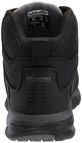 Timberland PRO Men's Drivetrain Mid Composite Safety Toe Static Dissipative Industrial Ahletic Work Shoe, Black-2024 New, 103