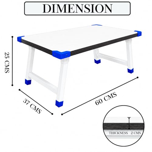 Image of Eduway Multipurpose Foldable White Board Laptop Table with 1 Duster & Marker | Heavy-Duty Portable Writing Desk for Bed, Study, Work from Home, Dining & Reading