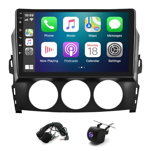 EUBUY Android 13.0 Double Din Car Stereo for M-azda MX-5 2006-2021 with Wireless Carplay & Android Auto, 9 Inch Touch Screen Car Audio Receiver with Blue-Tooth WiFi GPS Navigation Backup Camera