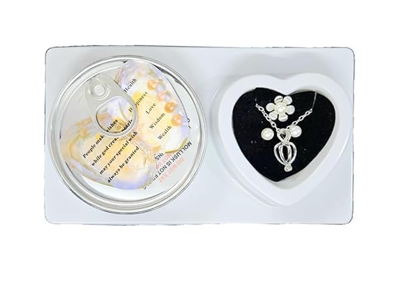 ruby collection Love Wish White Pearl Kit - Your Own Pendant love necklace kit with Earrings Valentine Gifts for Girlfriend Romantic Gift for Her on Birthday-picture-10