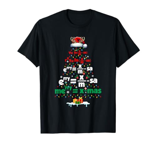 Merry Christmas Math Formula Xmas Tree Teachers Students T-Shirt